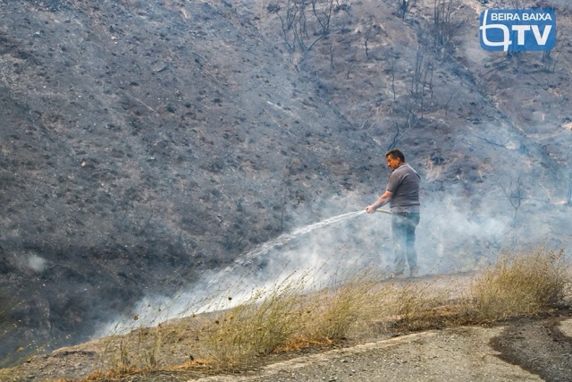 Destroyed building after the fire